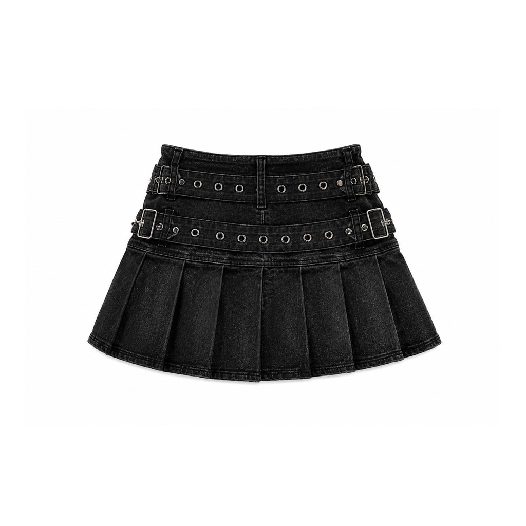 Harajuku Rivet Denim Mini Skirt