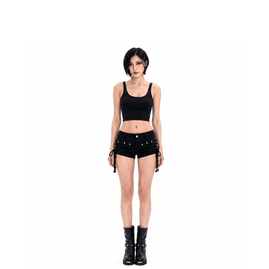 K-Idol Noir Denim Shorts