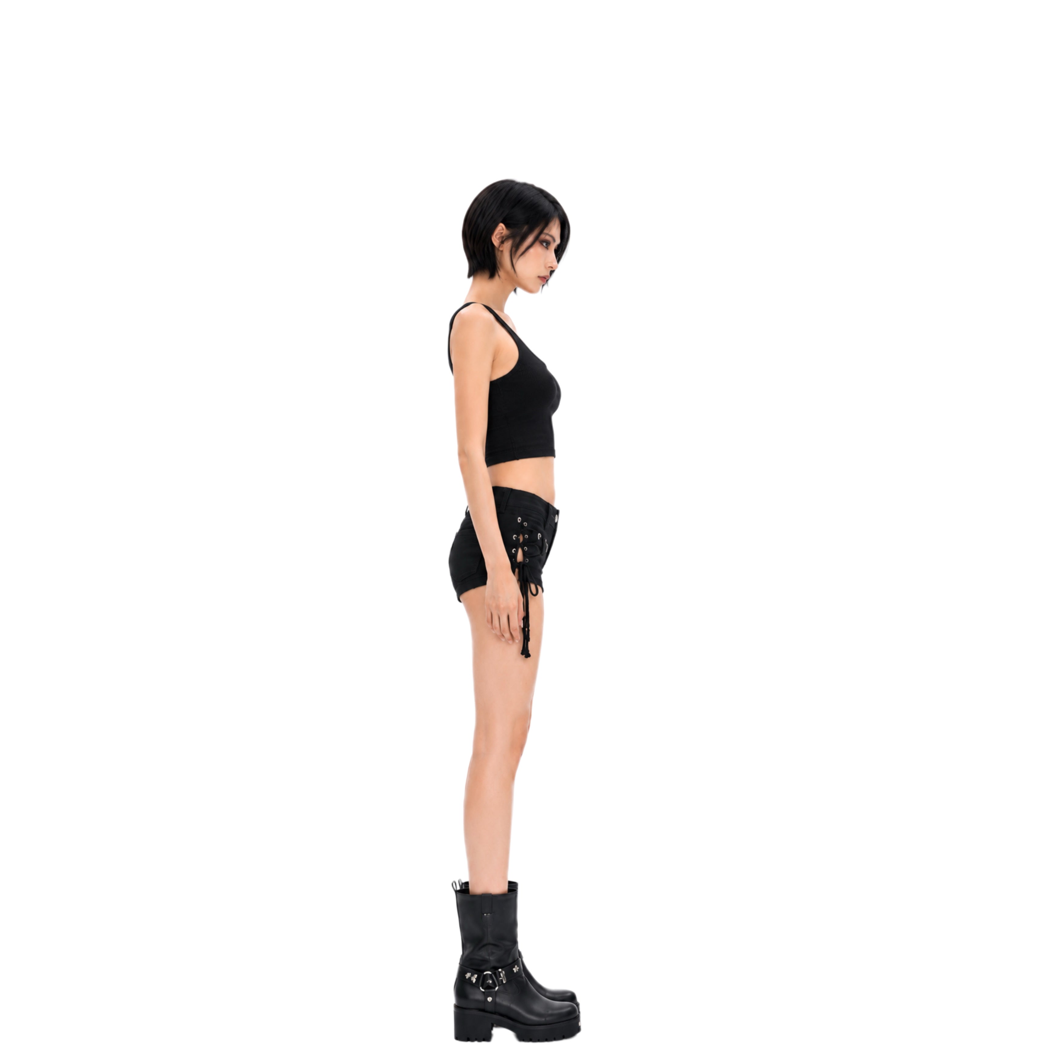 K-Idol Noir Denim Shorts