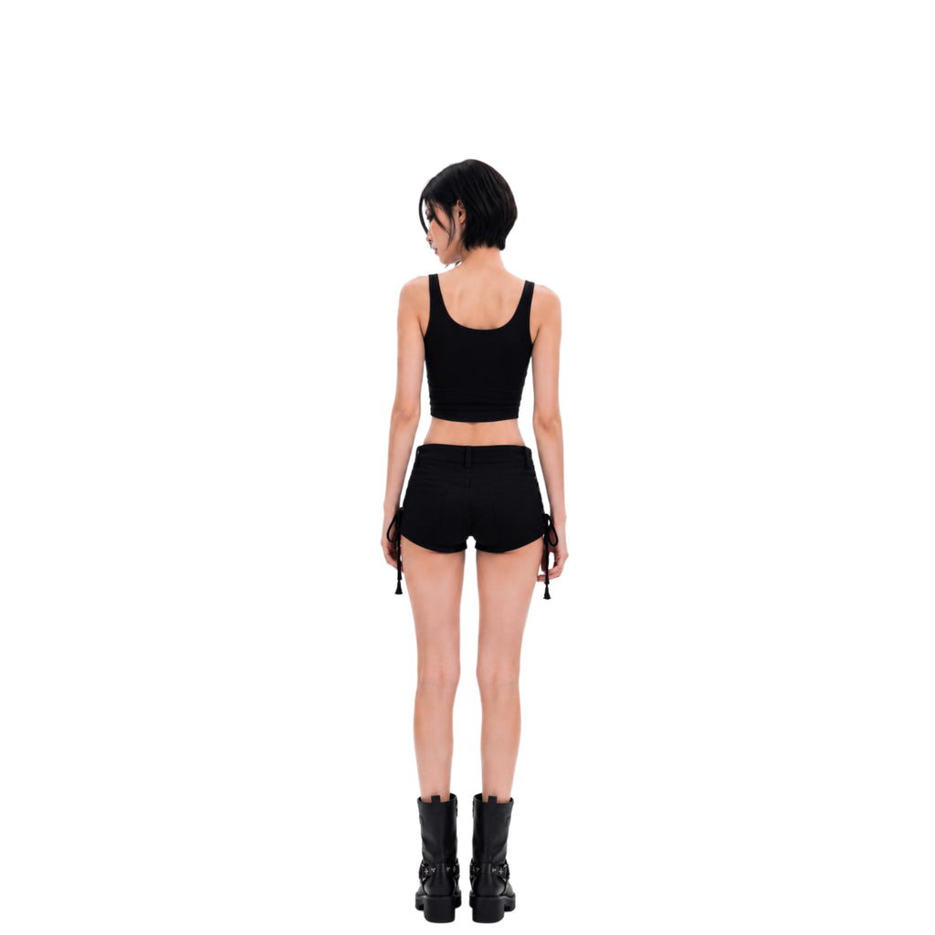 K-Idol Noir Denim Shorts