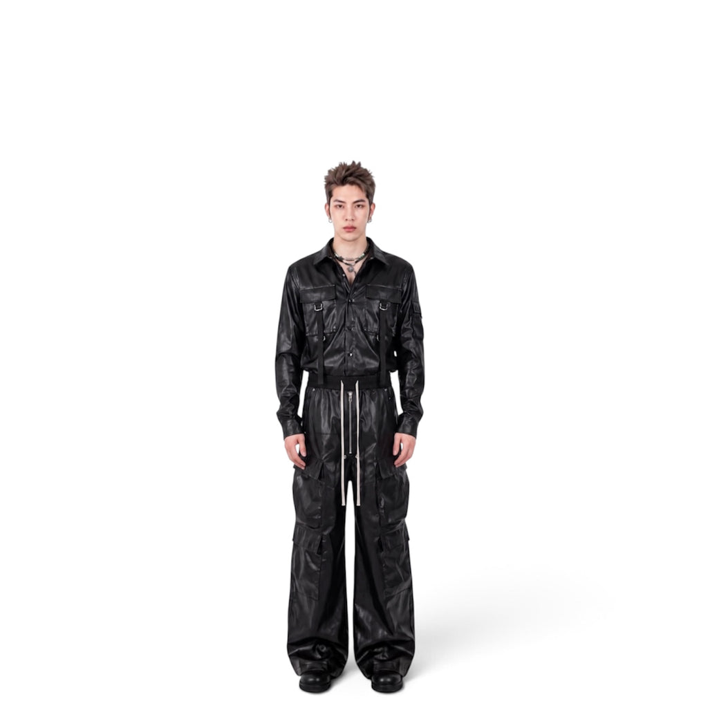 ShadowFlex Leather Cargo Pants