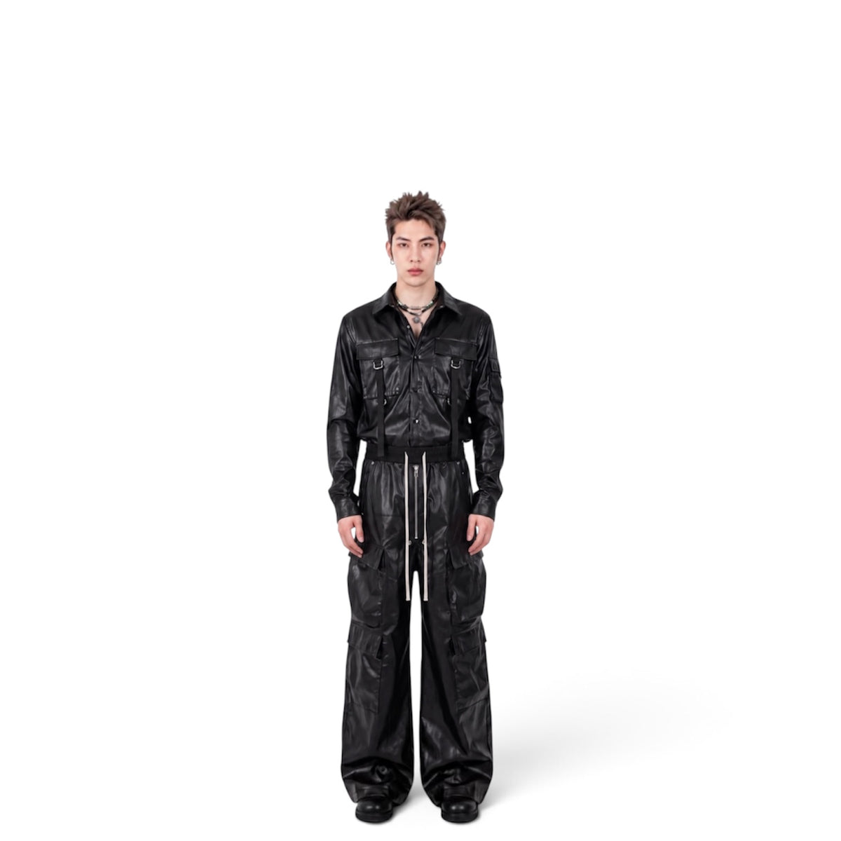 ShadowFlex Leather Cargo Pants