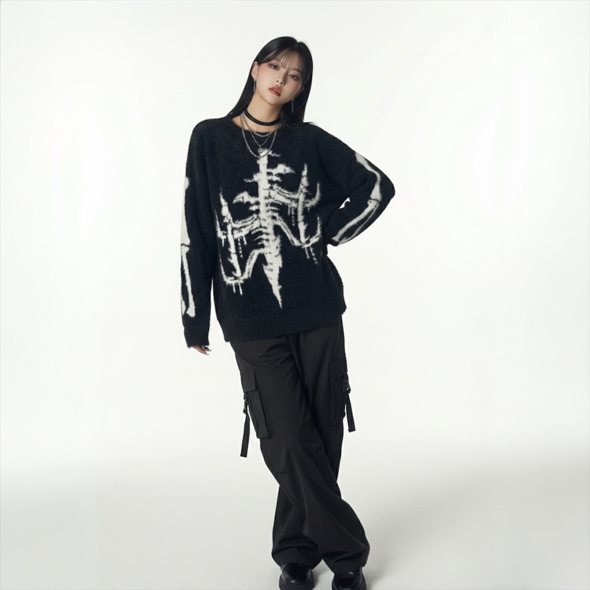 Dark Punk Y2K Knit Sweater