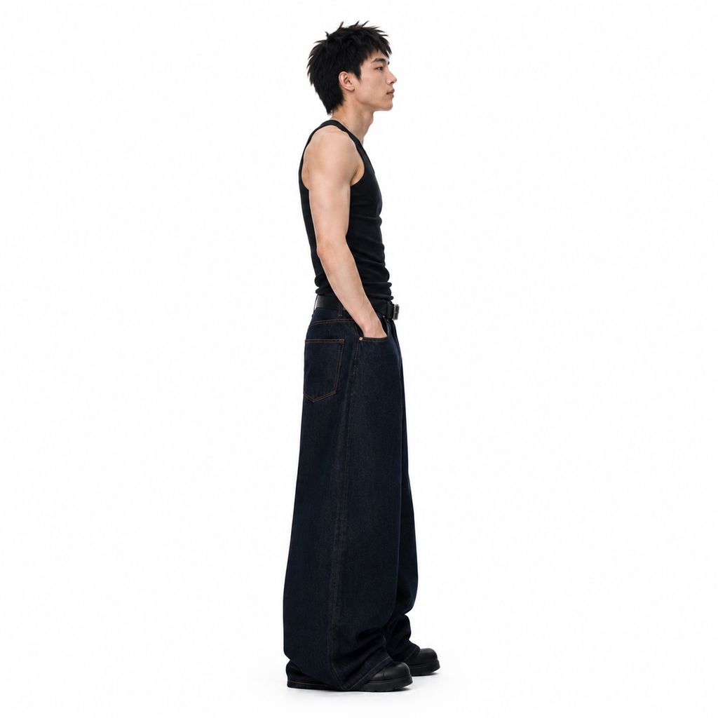Vintage Wide-Leg Denim Jeans