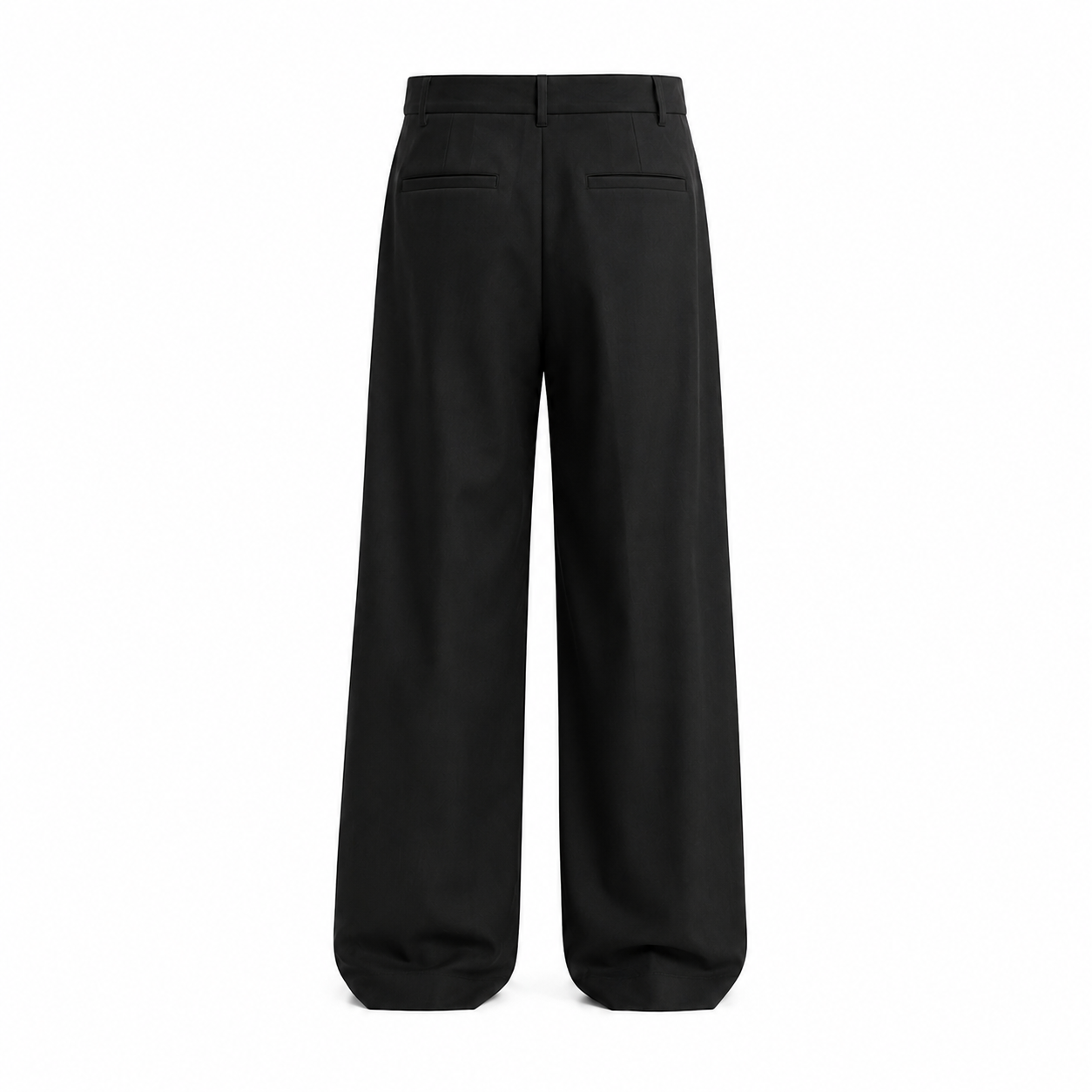 Clean Fit Wide Leg Pants – Black Pleated Low Waist Streetwear