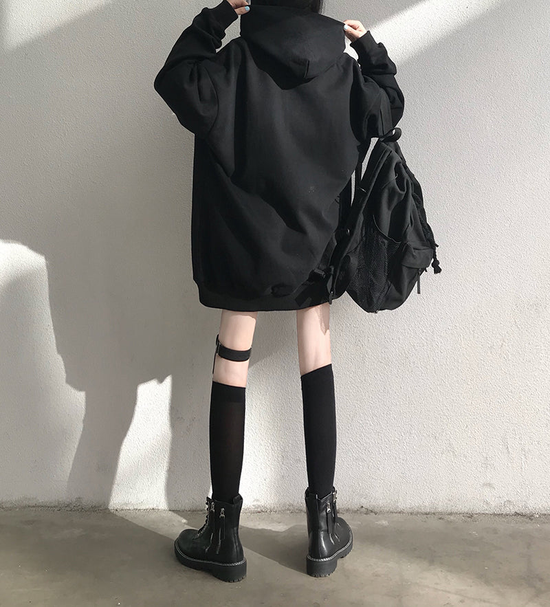 2024 Autumn Gothic Women's Oversized Hoodie with Pockets
