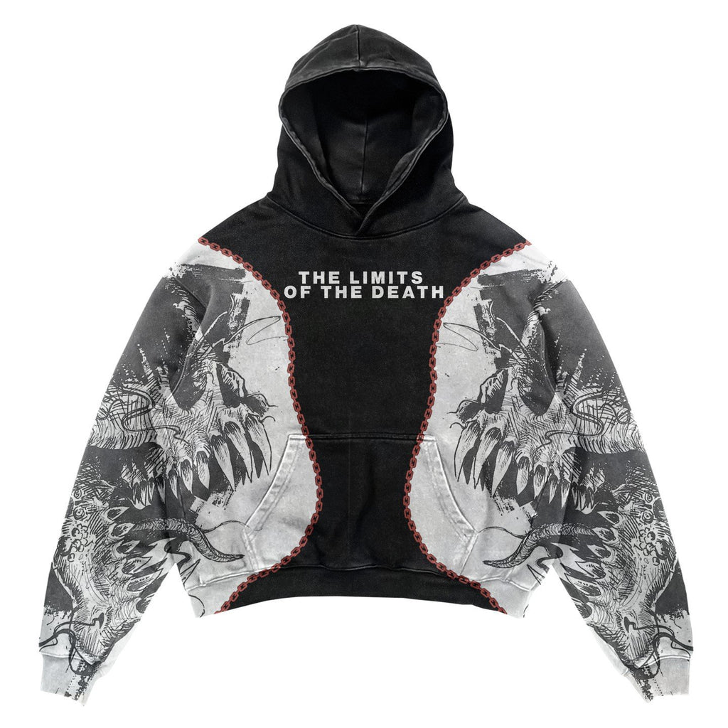 Gothic Patchwork Print Loose Pullover Hoodie Sweatshirt
