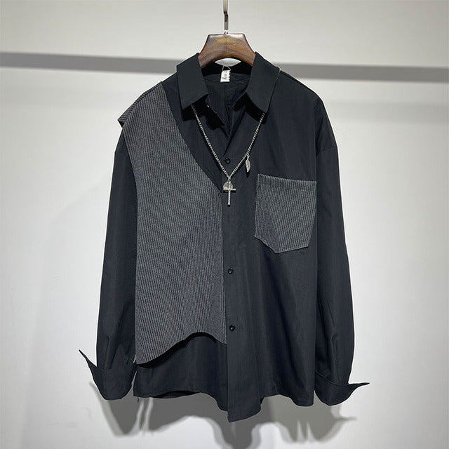 Owen Seak Men's Casual Gothic Oversized Long Sleeve Shirt