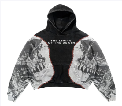 Gothic Patchwork Print Loose Pullover Hoodie Sweatshirt