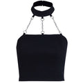 Gothic Hip Hop Women’s Chain Halter Neck Crop Top