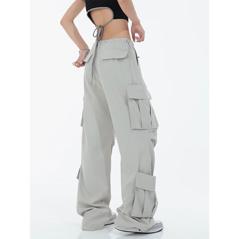 Y2K Kpop Women's Denim Jeans with Grey Flap Pockets