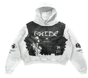 Gothic Patchwork Print Loose Pullover Hoodie Sweatshirt