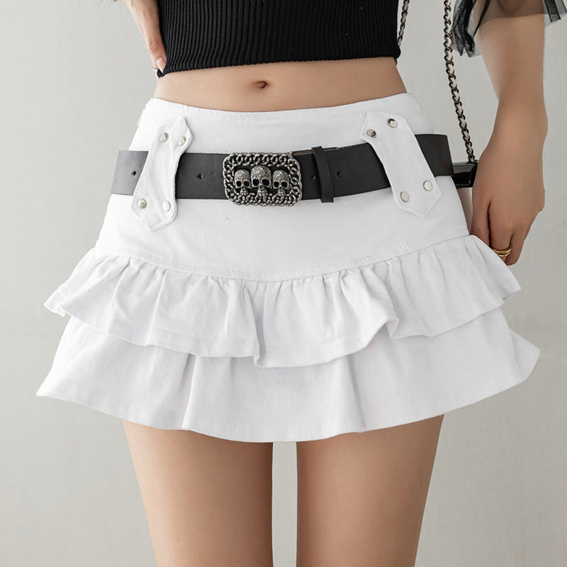Y2K High Waist Fluffy Women's Short Skirt for Campus