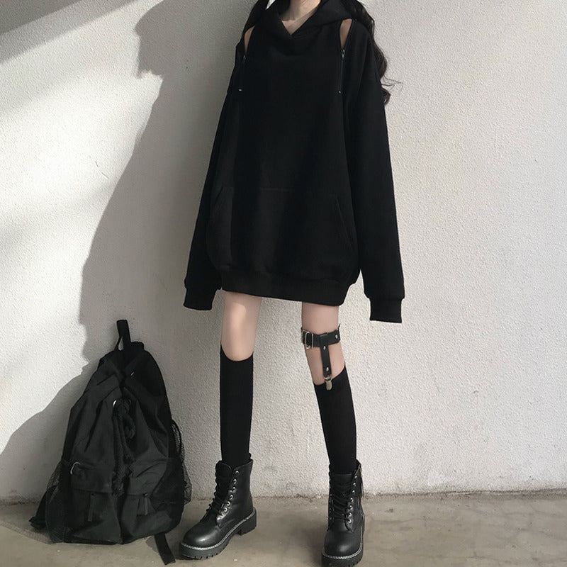 2024 Autumn Gothic Women's Oversized Hoodie with Pockets