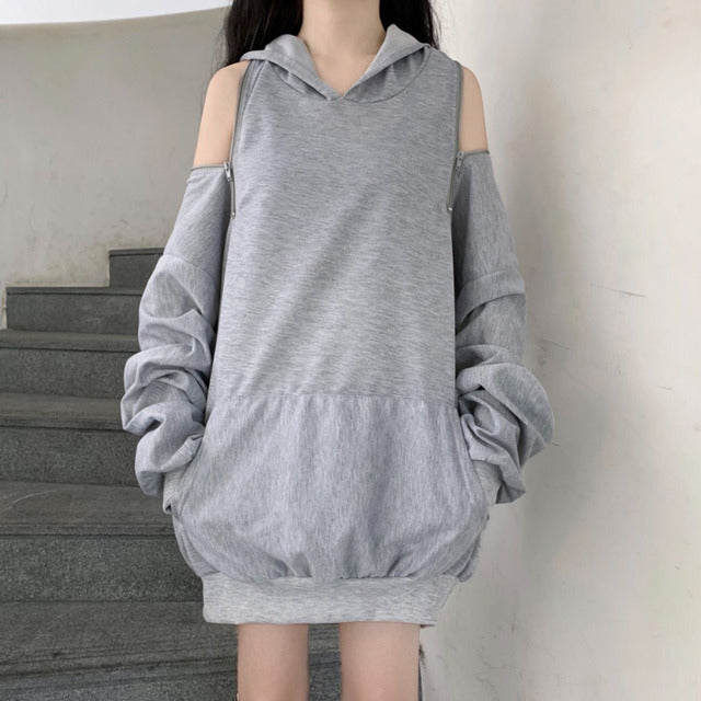 2024 Autumn Gothic Women's Oversized Hoodie with Pockets