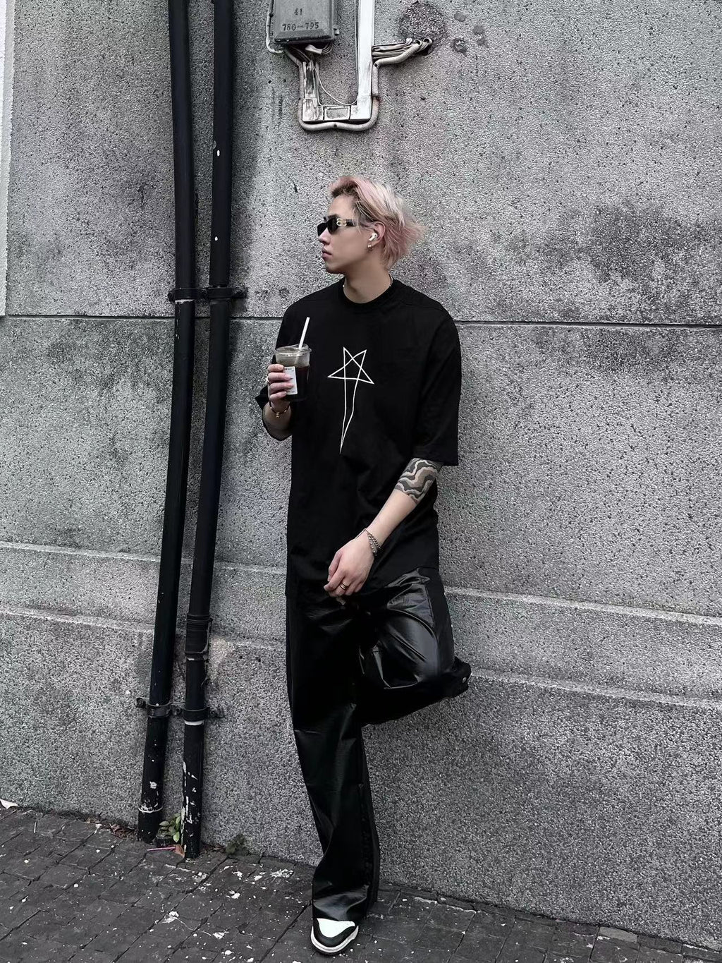 Men's Oversized Gothic Cotton T-Shirt - Summer Streetwear