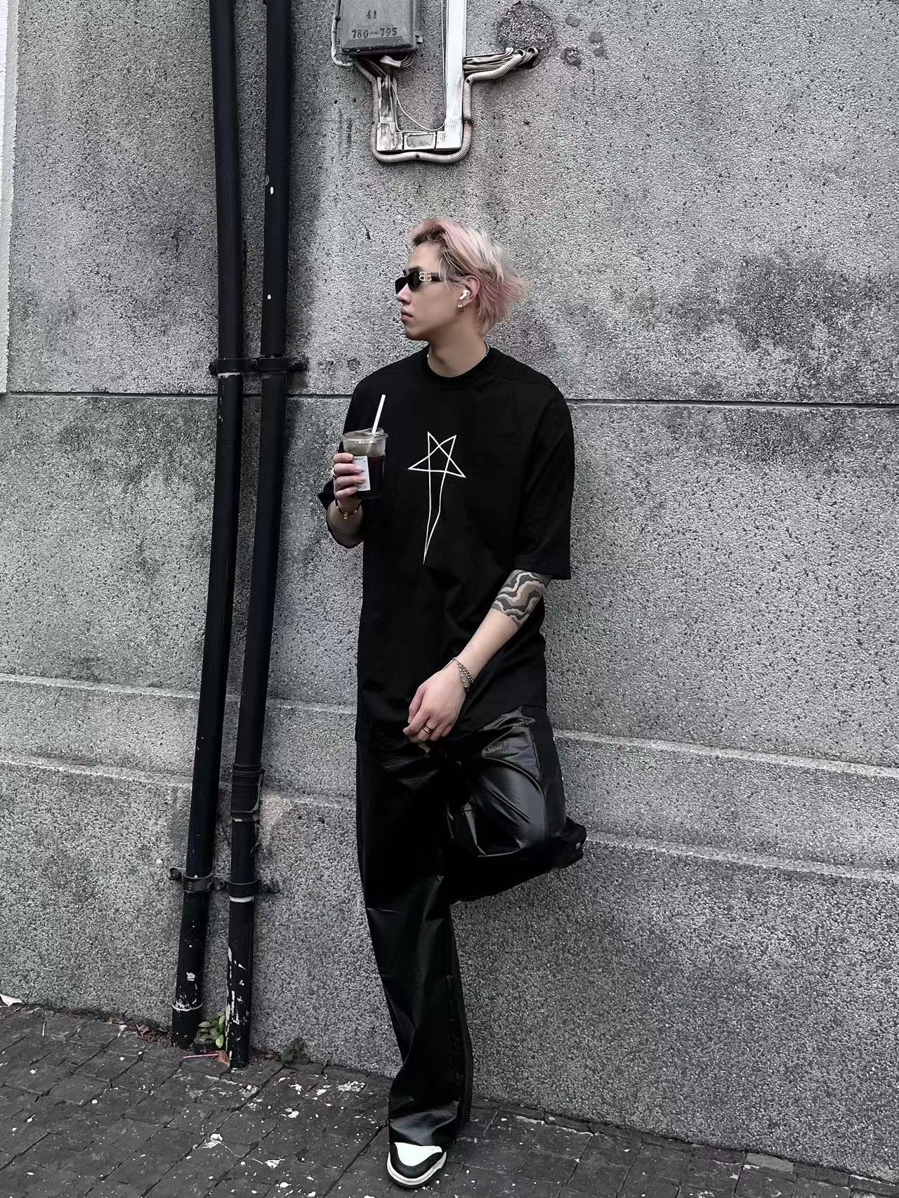 Men's Oversized Gothic Cotton T-Shirt - Summer Streetwear